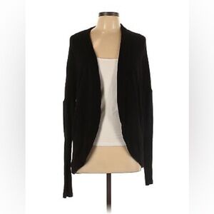 Aiko Knit Cardigan Sweater With Cotton Rubbed Sleeves